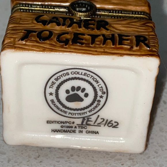 Vintage 1999 Boyds Bear THANKSGIVING Trinket Box - Picture 9 of 9